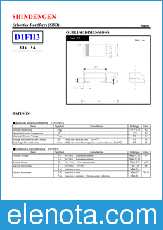 Shindengen D1FH3 datasheet