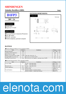 Shindengen D1FP3 datasheet
