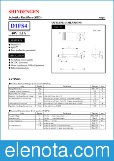 Shindengen D1FS4 datasheet