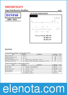 Shindengen D1NF60 datasheet