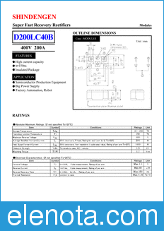 Shindengen D200LC4B datasheet