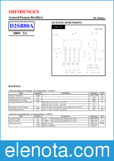 Shindengen D2SB80A datasheet
