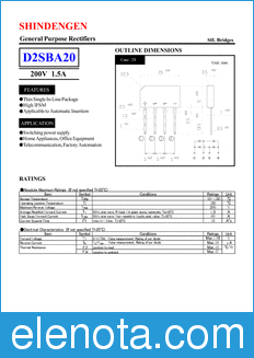 Shindengen D2SBA20 datasheet