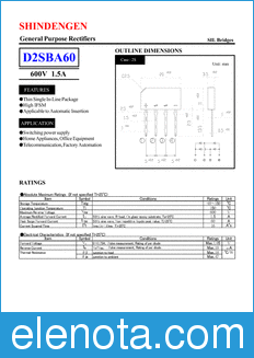 Shindengen D2SBA60 datasheet