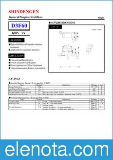 Shindengen D3F60 datasheet