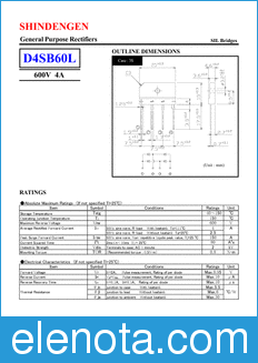Shindengen D4SB60L datasheet