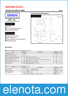 Shindengen D5S6M datasheet