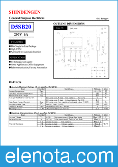 Shindengen D5SB20 datasheet