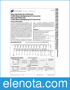 National Semiconductor DAC1020 datasheet