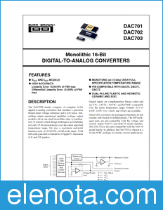 Texas Instruments DAC701 datasheet