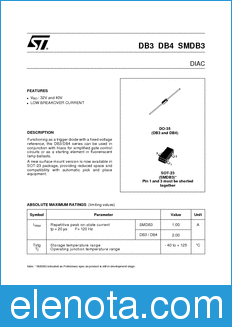 STMicroelectronics DB3 datasheet