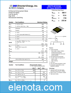 IXYS Corporation DE275-501N16 datasheet
