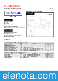 Shindengen DE5SC3ML datasheet