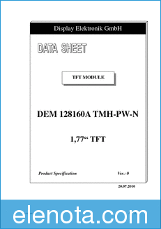 Display Elektronik DEM128160A-TMH datasheet
