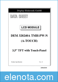 Display Elektronik DEM320240A-TMH-AT datasheet
