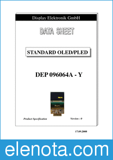 Display Elektronik DEP 096064A-Y datasheet