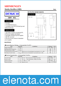 Shindengen DF30JC10 datasheet