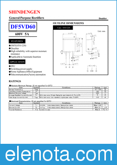 Shindengen DF5VD60 datasheet