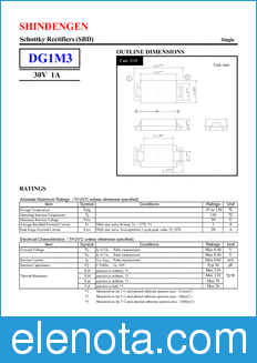 Shindengen DG1M3 datasheet