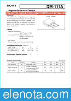 Sony Semiconductor DM-111A datasheet
