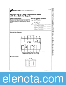 National Semiconductor DM5401 datasheet