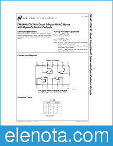 National Semiconductor DM5401 datasheet