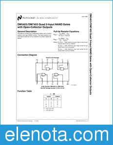 National Semiconductor DM5403 datasheet