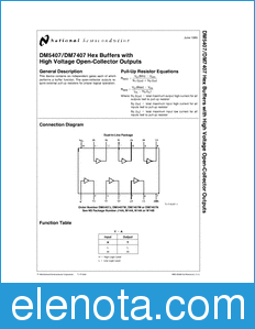 National Semiconductor DM5407 datasheet