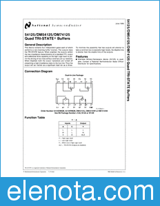 National Semiconductor DM54125 datasheet