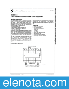National Semiconductor DM54194 datasheet