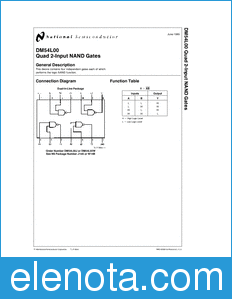 National Semiconductor DM54L00 datasheet