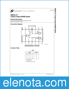 National Semiconductor DM54L10 datasheet
