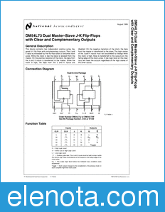 National Semiconductor DM54L73 datasheet