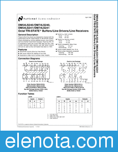 National Semiconductor DM54LS240 datasheet