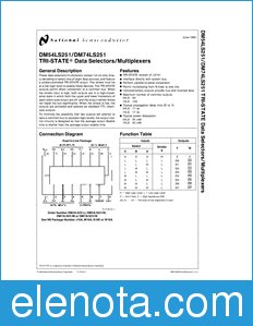 National Semiconductor DM54LS251 datasheet