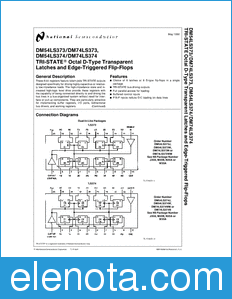 National Semiconductor DM54LS373 datasheet