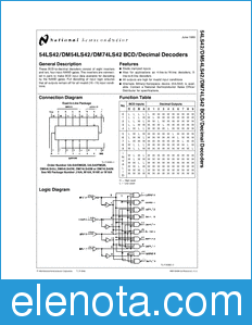 National Semiconductor DM54LS42 datasheet