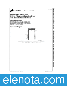 National Semiconductor DM54LS447 datasheet