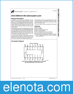National Semiconductor DM9334 datasheet