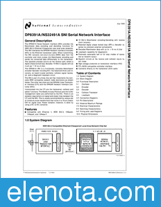 National Semiconductor DP8391A datasheet