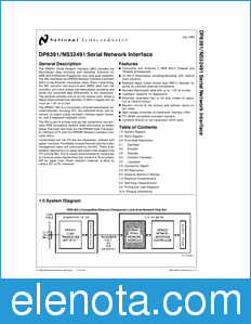 National Semiconductor DP8391 datasheet