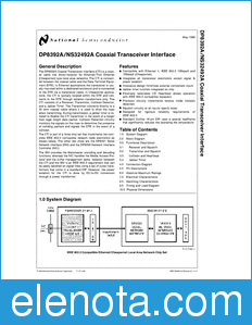 National Semiconductor DP8392 datasheet