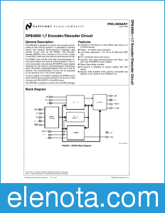National Semiconductor DP84900 datasheet