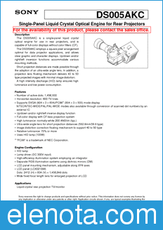 Sony Semiconductor DS005AKC datasheet
