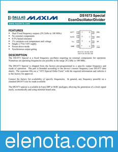 Maxim DS1073-Special datasheet