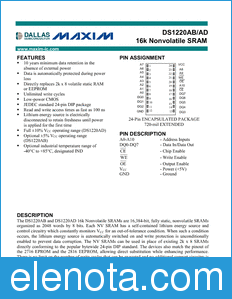 Maxim DS1220AB datasheet