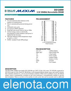 Maxim DS1249W datasheet