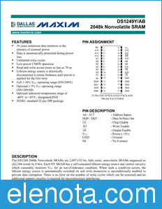 Maxim DS1249Y datasheet