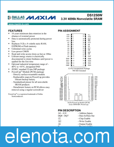 Maxim DS1250W datasheet