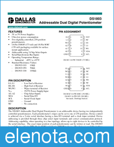 Maxim DS1803 datasheet